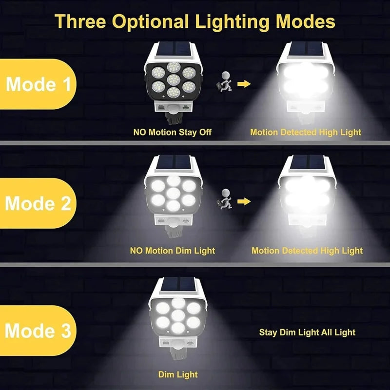Projecteur Solaire LED Dissuasif Effet Caméra de Sécurité